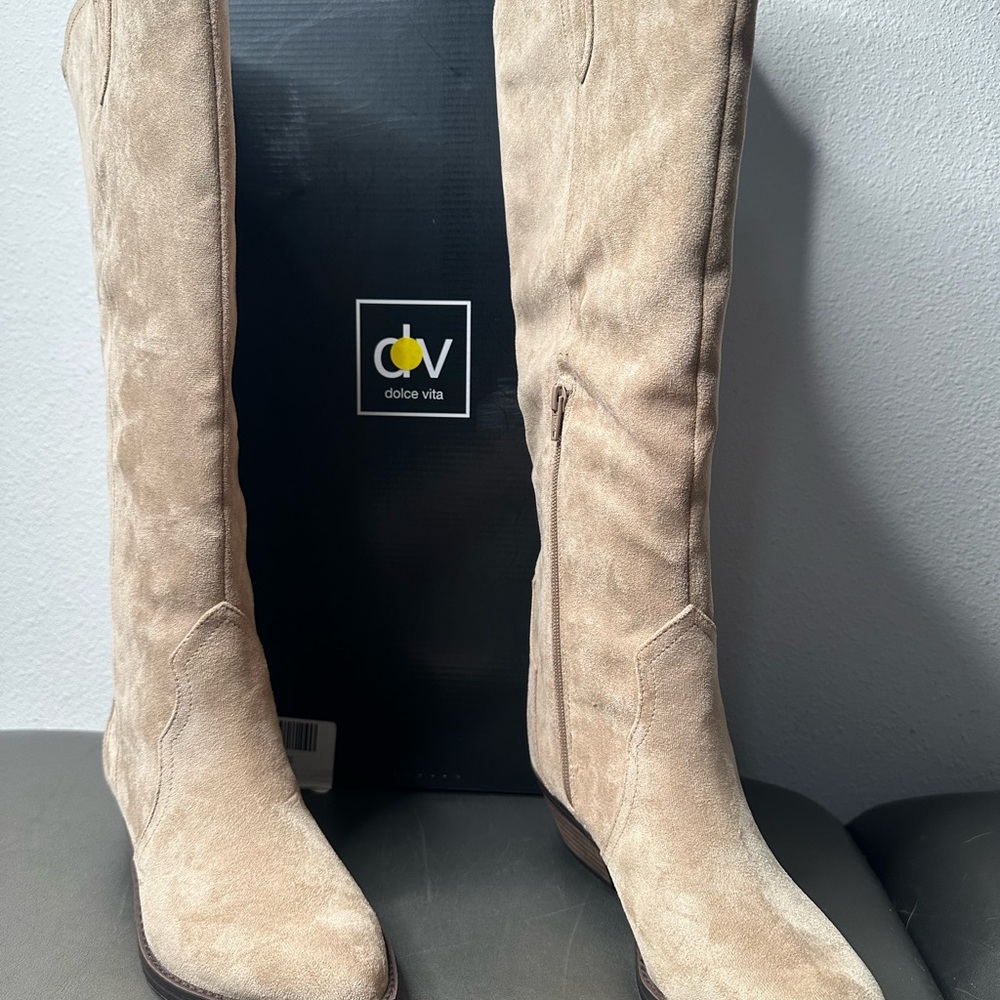 Dolce Vita Tan Suede Heeled Boots
